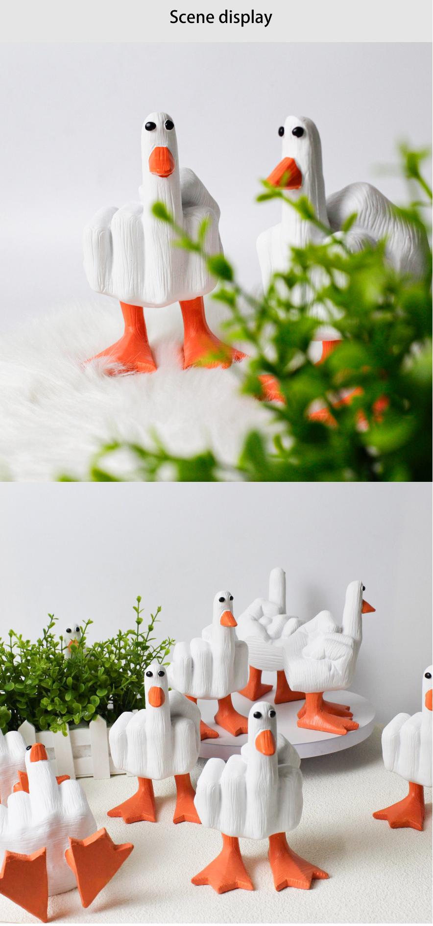 Creative middle finger duck fun ornaments home decoration gifts to send friends sand sculpture gifts resin crafts