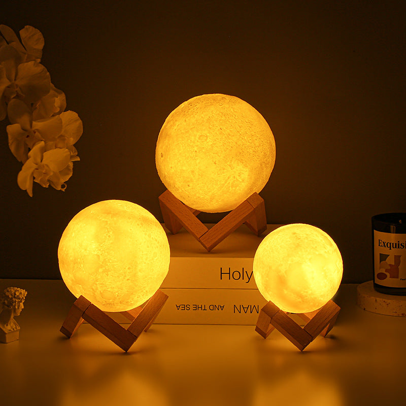 Hot Sale Creative Home Living Room Bedroom Bedside Light Starry Sky Moon Touch Pat Night Light!