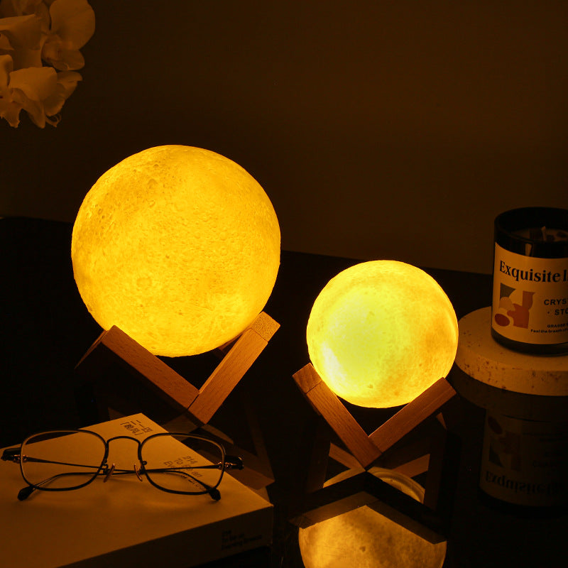 Hot Sale Creative Home Living Room Bedroom Bedside Light Starry Sky Moon Touch Pat Night Light!