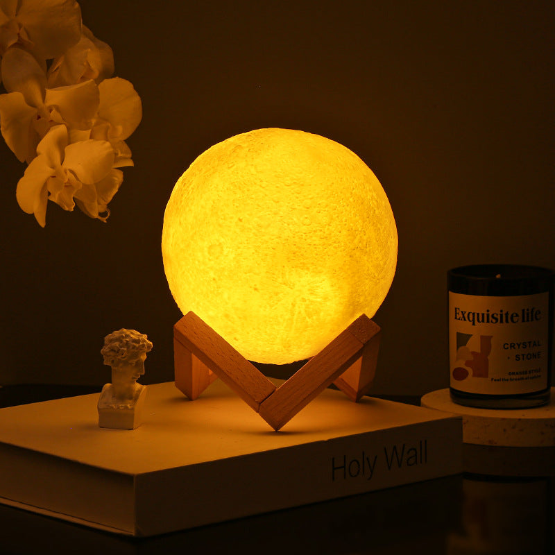 Hot Sale Creative Home Living Room Bedroom Bedside Light Starry Sky Moon Touch Pat Night Light!