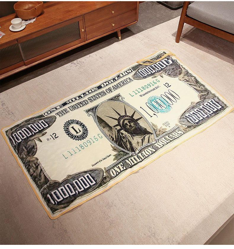 Four Seasons Universal Office Nap Blanket Creative Funny Sand Sculpture Million Dollar Bill Blanket Flannel Air Conditioning Blanket