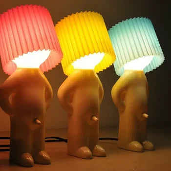 Creative Table Small Book Lights Little Naughty Boy Night Light Shy Man Lamp for Children Home Room Bedside Desk Decoration Gift