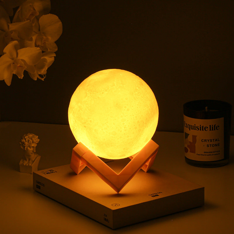 Hot Sale Creative Home Living Room Bedroom Bedside Light Starry Sky Moon Touch Pat Night Light!