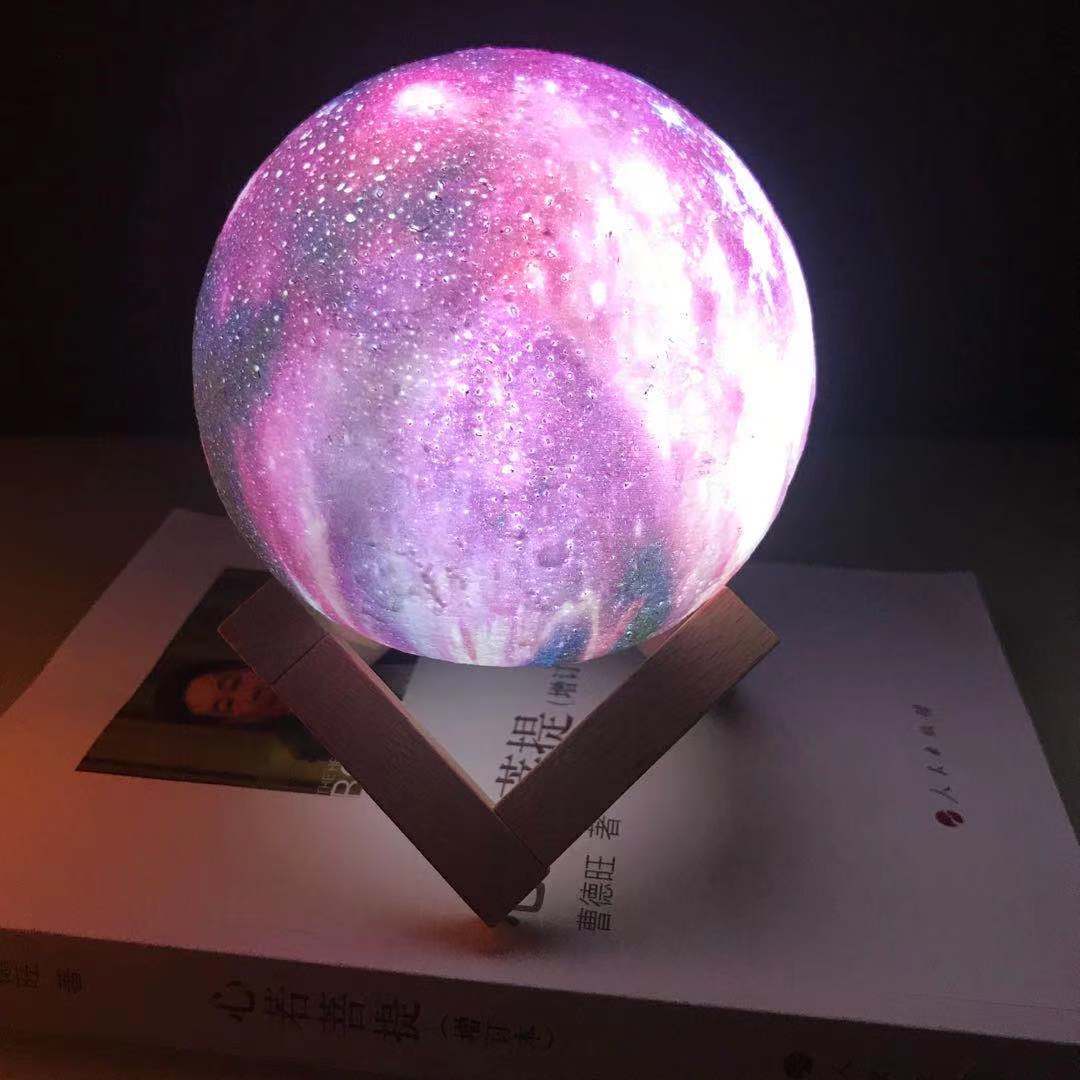 Hot Sale Creative Home Living Room Bedroom Bedside Light Starry Sky Moon Touch Pat Night Light!